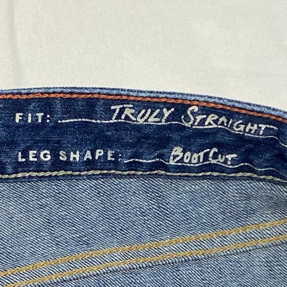 Eddie Bauer Mid Rise Truly Straight Stretch Boot Cut Denim Jeans Medium Wash 14L - Picture 11 of 13